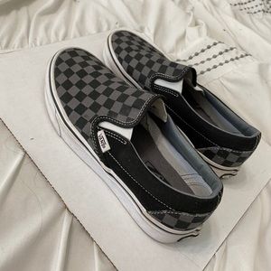 checkered vans slip one